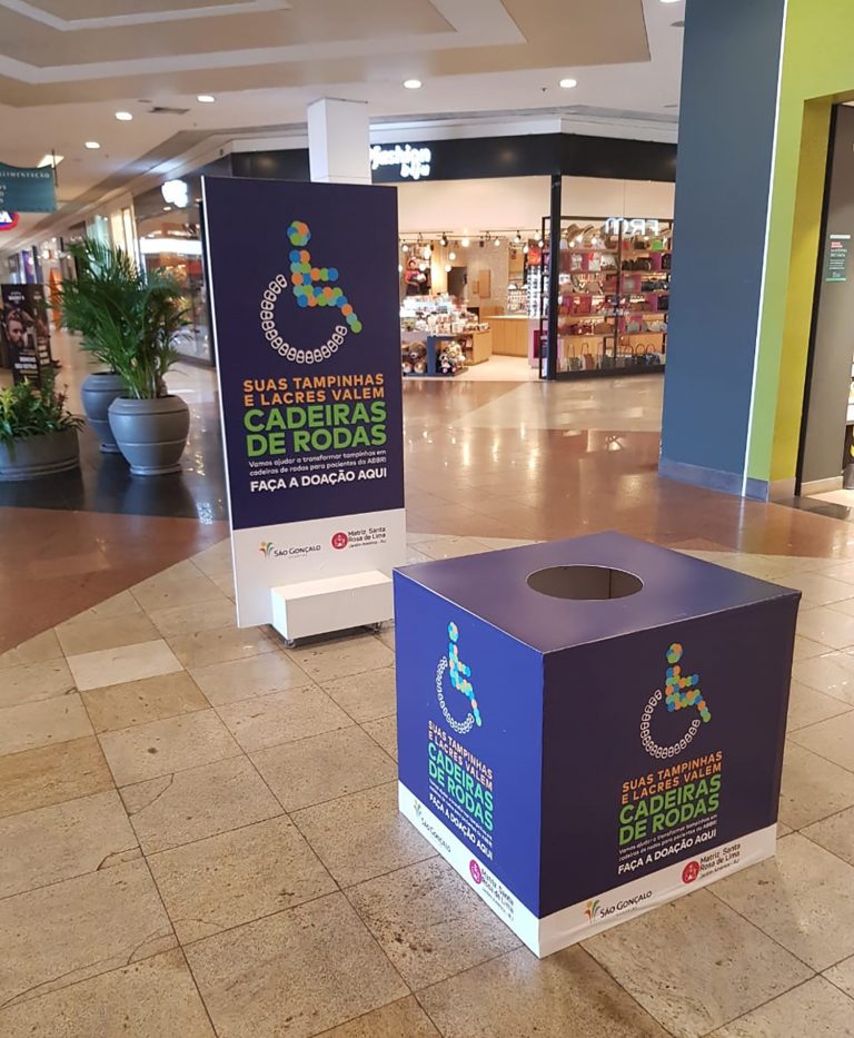 São Gonçalo Shopping - Campanha doação de tampinhas e lacres_