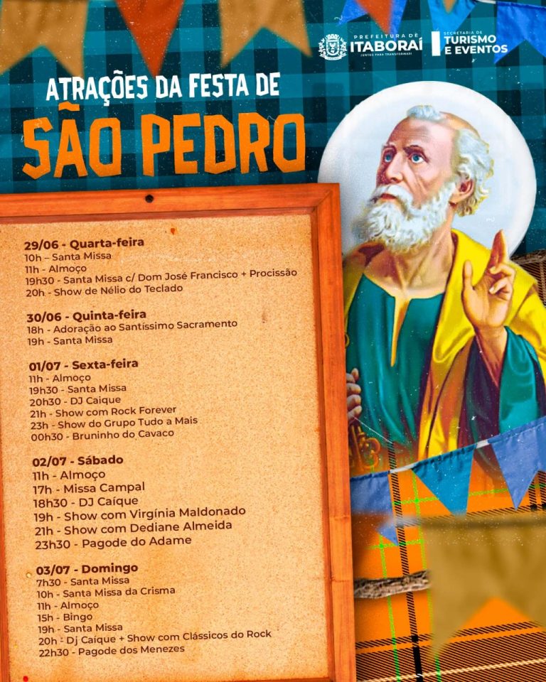 Festividades de São Pedro começam nesta quarta-feira (2906) em Venda das Pedras