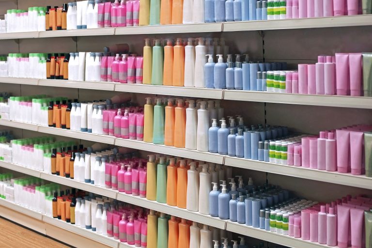 Toiletries retail shelves