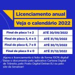 Celendário licenciamento RJ