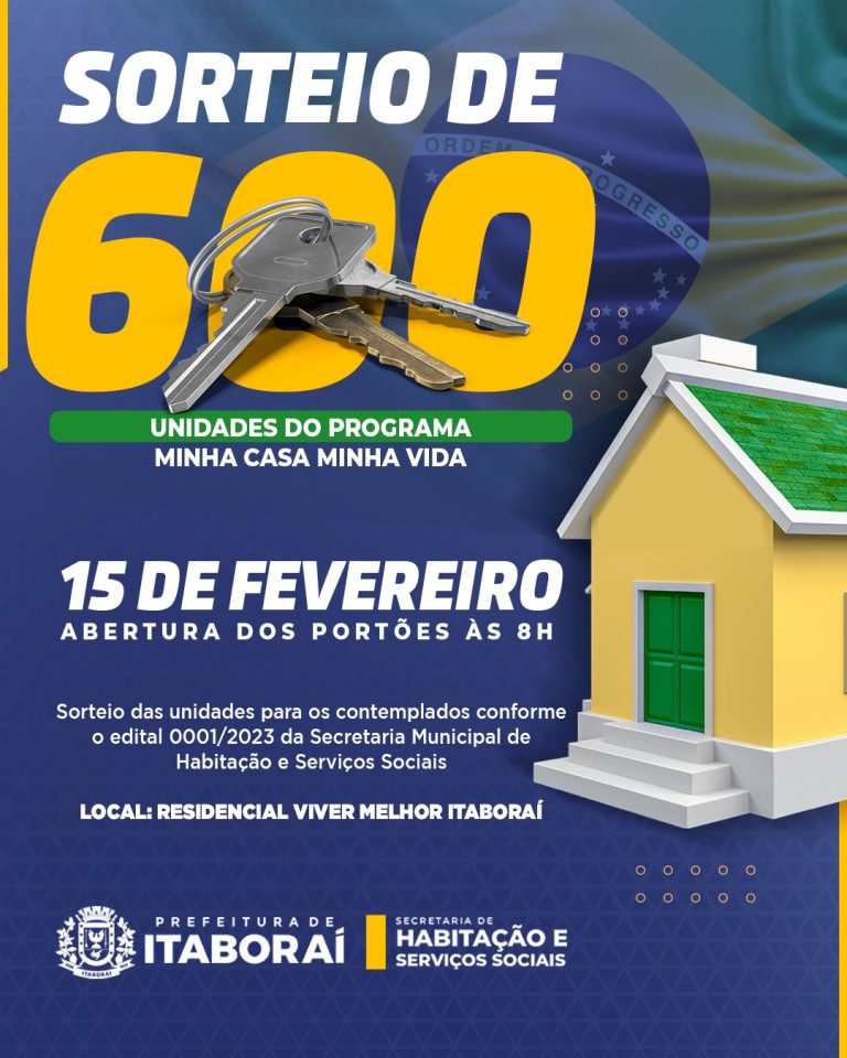 Prefeitura de Itaboraí realiza sorteio de 600 apartamentos na próxima quarta-feira