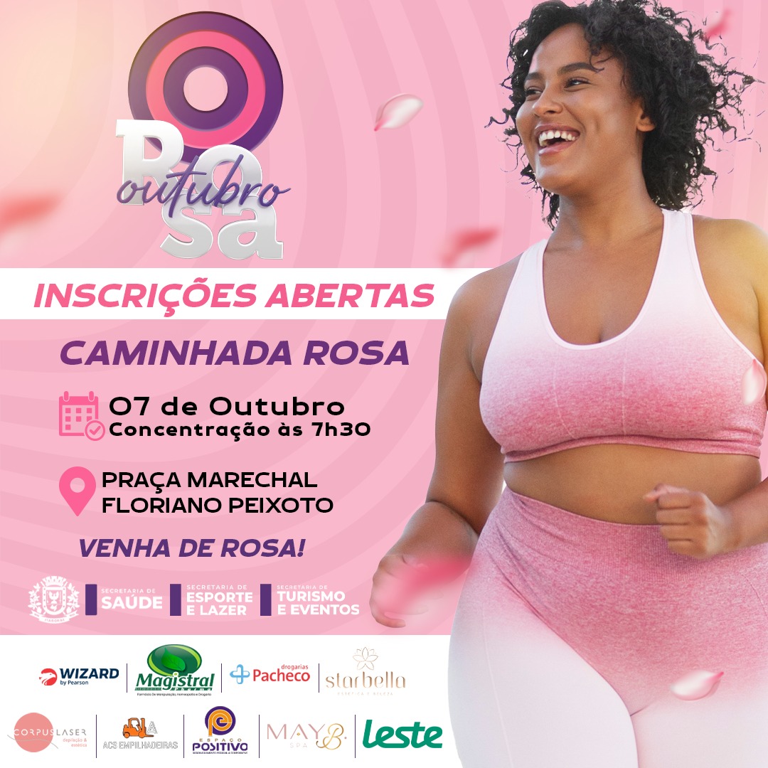 Caminhada Rosa inscrições abertas até o dia 6 de outubro