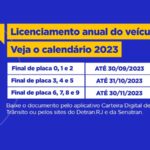 Calendário 2023 - licenciamento