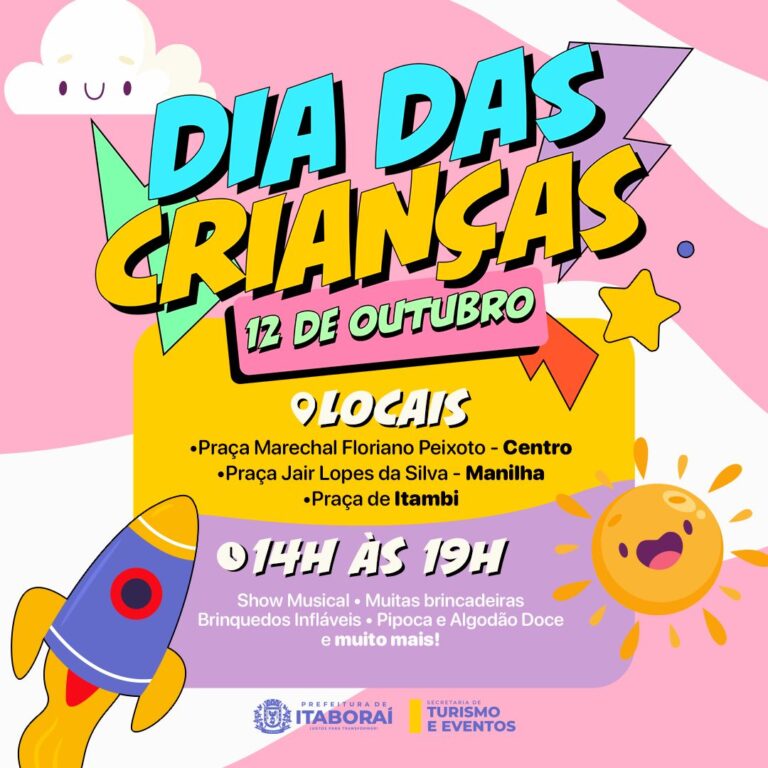 Itaboraí promove festa das crianças em praças do Centro, Manilha e Itambi neste sábado