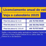 Calendário - Licenciamento 2025