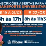 Transporte Universitário gratuito com inscrições abertas de 19 a 22 de março em Itaboraí