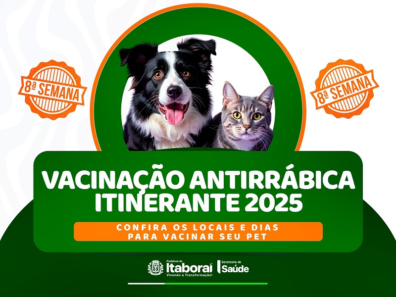 Itaboraí inicia 8ª semana da Campanha de Vacinação Antirrábica Itinerante 2025