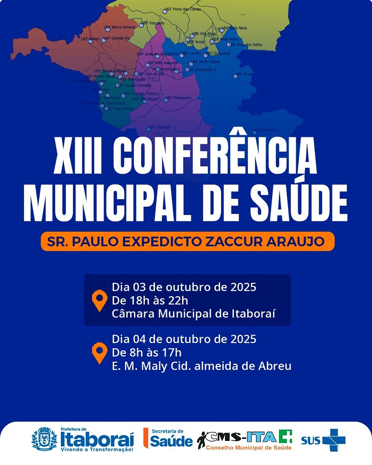 Itaboraí realiza XIII Conferência Municipal de Saúde nesta sexta e sábado (03 e 0410)