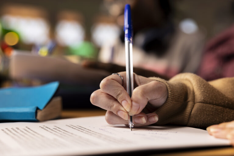 Team of college students working on a project related to business management