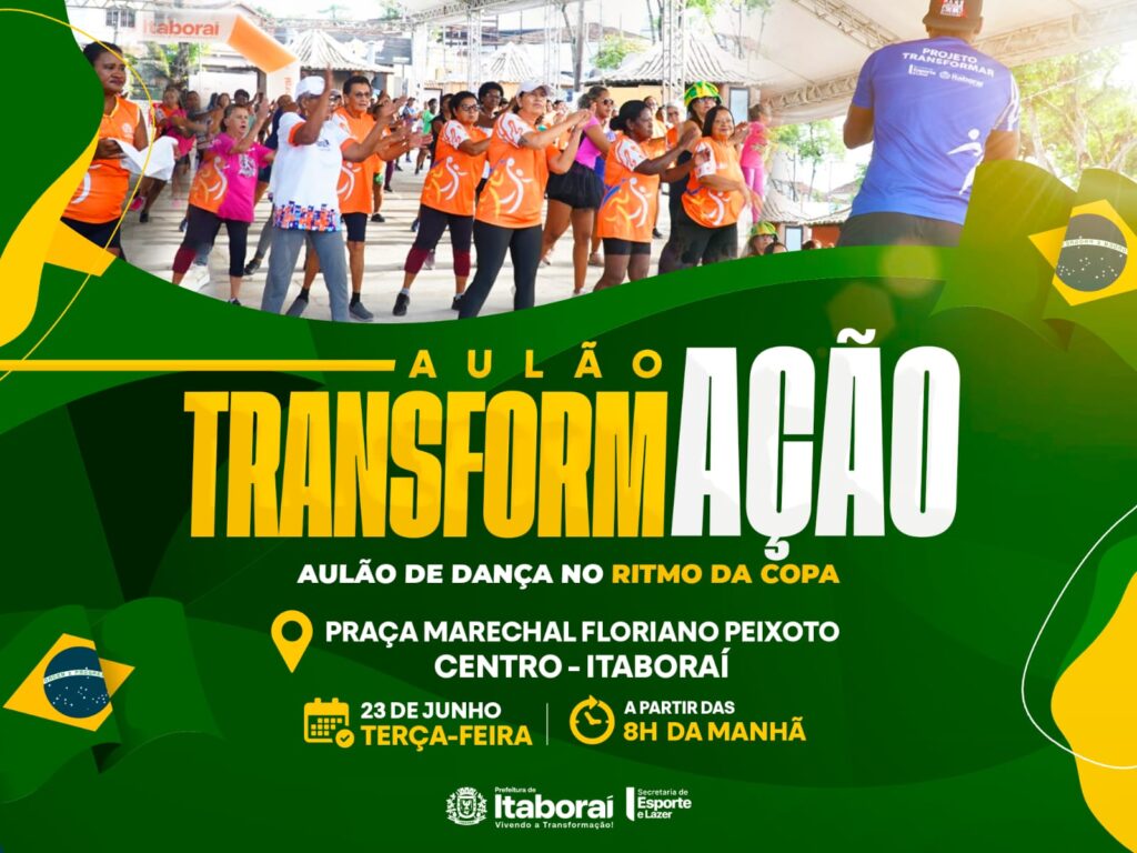Itaboraí promove “Aulão TransformAção” em clima de Copa do Mundo na Praça Marechal Floriano Peixoto