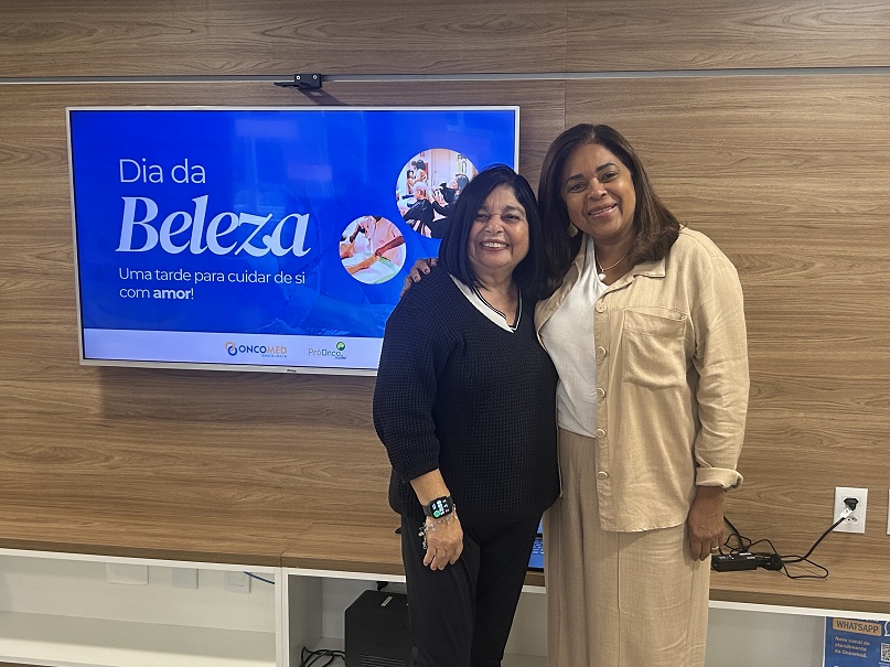 Leila comemorou com Valéria a participação no Dia da Beleza,