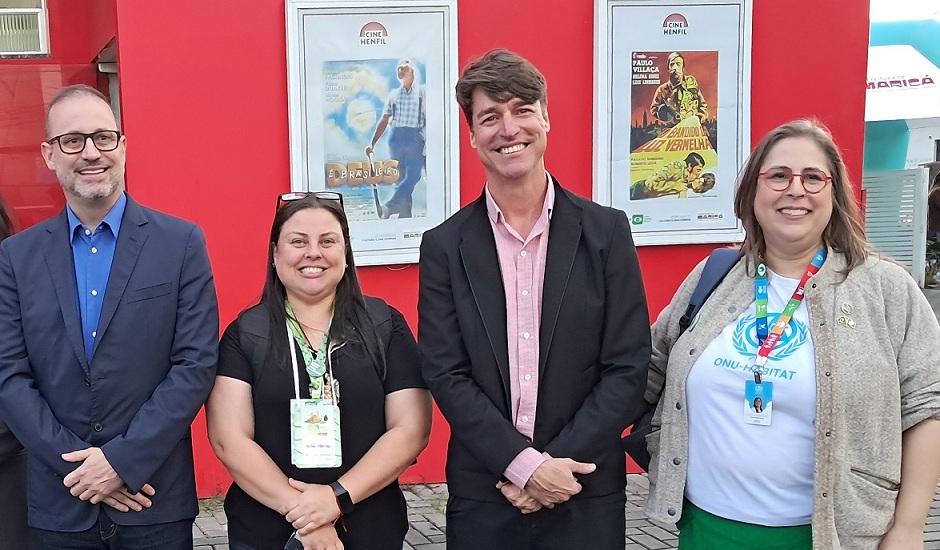 Dr Richard, Aline Freitas, Luciano Paez e Leta Sousa no Cine Helfil. Foto Divulgação