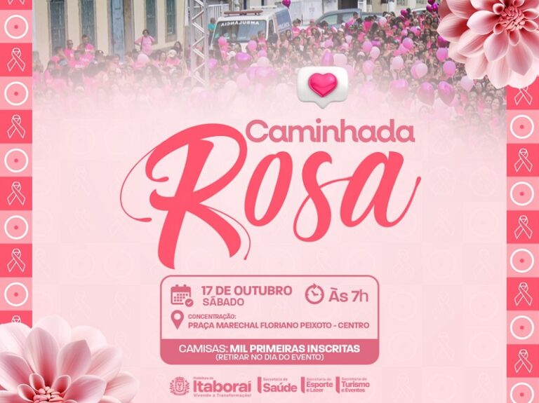 Inscrições abertas para a Caminhada Rosa em Itaboraí